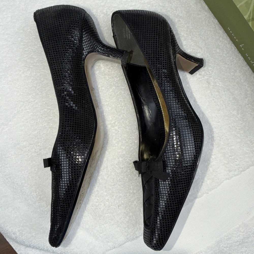 J Renee heels Shoes Pumps Black Sz 6.5 In Box Posey Style Leather Upper GUC - Picture 4 of 8